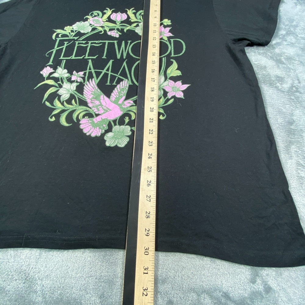 Fleetwood Mac Graphic Shirt 2XL Black Floral Tee Band Music Classic Rock Top Y2K - Picture 5 of 8
